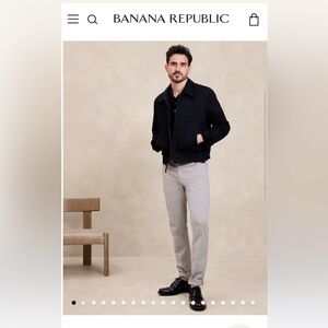 Banana Republic Mens Traveller Slim Fit Pant - 34x30 - Light Grey